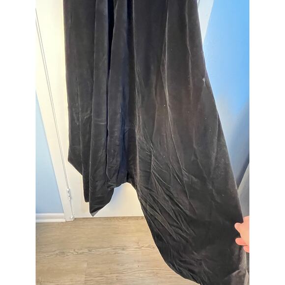 VTG Black Velvet Cape Cloak Handmade Whimsigoth Witchy Renaissance Vampire - Picture 3 of 7